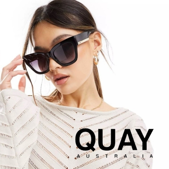 QUAY AUSTRALIA - By The Way Sunglasses- Black, Smoke - Picture 2 of 8